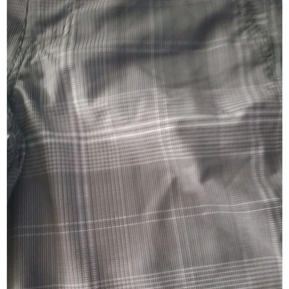 Mossimo Supply Co Hybrid Black Plaid Swim Trunks Board Shorts sz 30 Men Swimwear